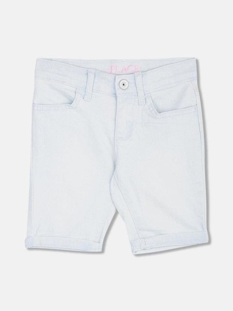 

The Childrens Place Girls Blue Solid Regular Fit Denim Shorts