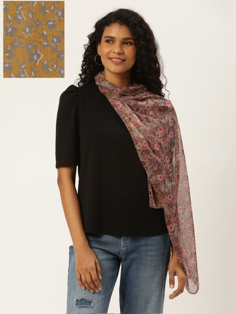 

Trend Arrest Women Pack Of 2 Printed Scarves, Brown