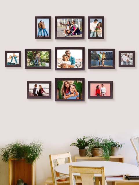 

Golden Peacock Set Of 11 Black Solid Individual Photo Frames