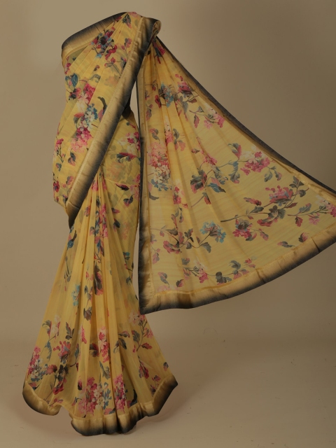 

Pothys Yellow Printed Saree