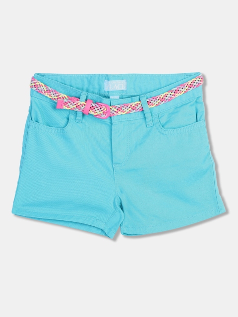 

The Childrens Place Girls Blue Solid Regular Fit Shorts