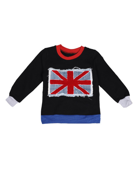 

DOROKIDS Boys Black Self-Design Sweatshirt