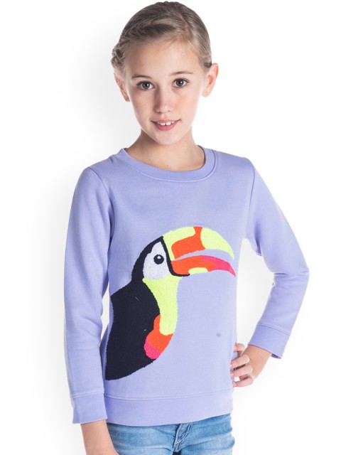 

Cherry Crumble Girls Purple Printed Sweatshirt