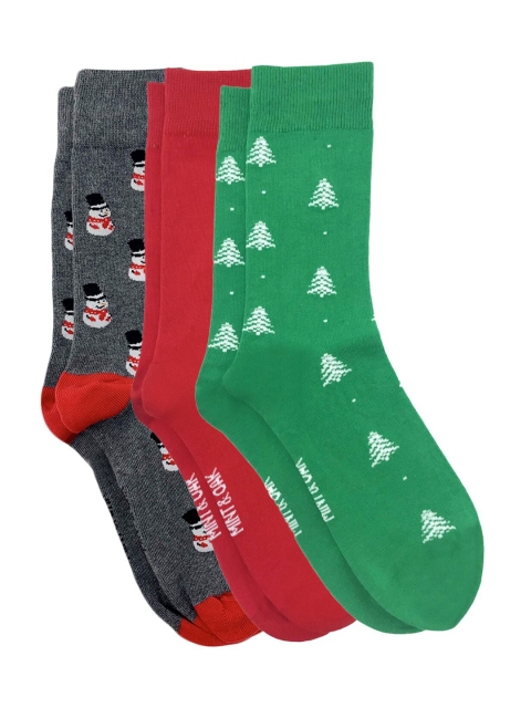 

Mint & Oak Men Pack Of 3 Assorted Calf-Length Socks