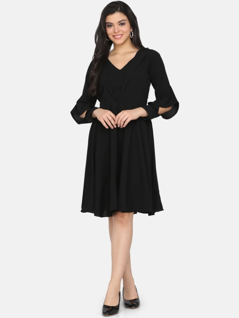 

Eavan Women Black Solid Fit and Flare Dress