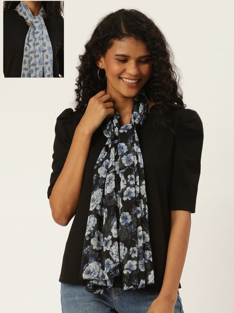 

Trend Arrest Women Pack Of 2 Printed Scarves, Black