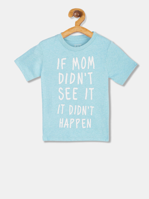 

The Childrens Place Boys Blue & White Printed Round Neck T-shirt