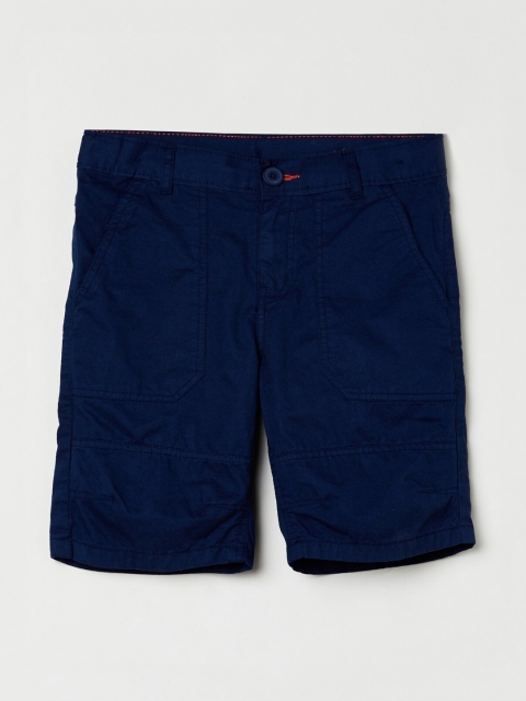 

max Boys Navy Blue Solid Regular Fit Regular Shorts