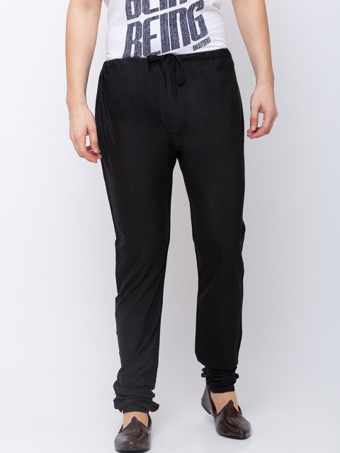 

Ethnicity Men Black Solid Mid-Rise Churidar