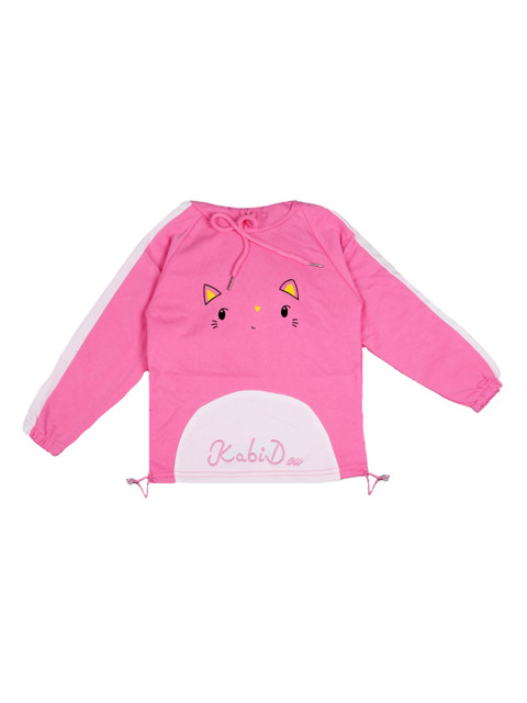 

DOROKIDS Girls Pink & White Printed Sweatshirt