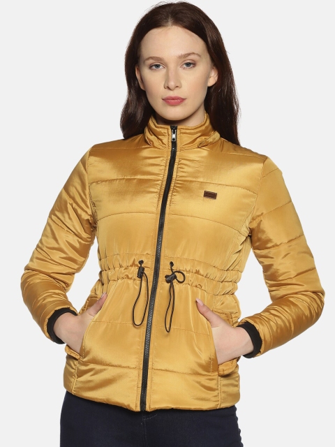 

Campus Sutra Women Yellow Solid Windcheater Padded Jacket