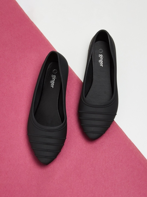 

Ginger by Lifestyle Women Black Textured Ballerinas