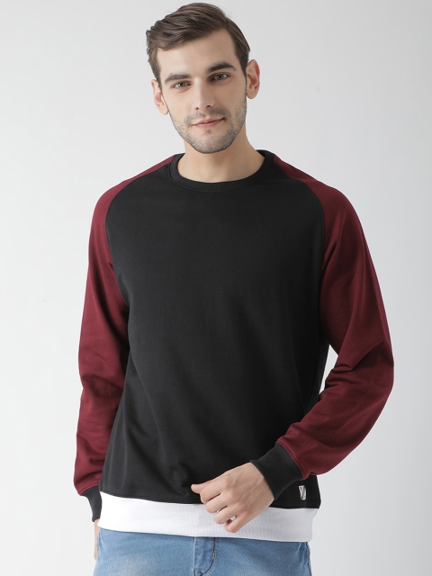

GRIFFEL Men Black Solid Sweatshirt