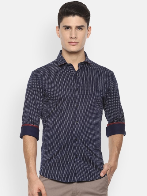 

Van Heusen Sport Men Navy Blue Slim Fit Printed Cotton Casual Shirt