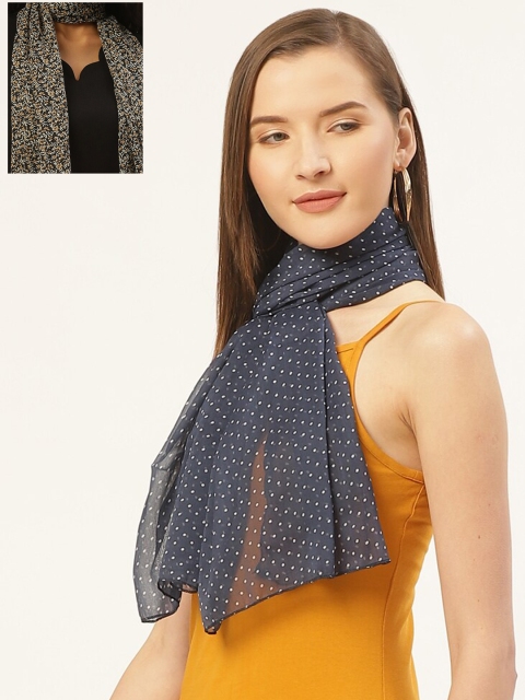 

Trend Arrest Women Pack Of 2 Printed Scarves, Black