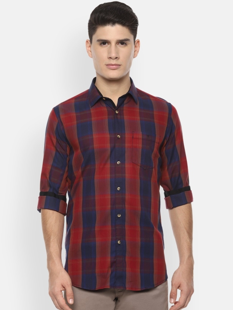 

Van Heusen Sport Men Red & Blue Slim Fit Checked Casual Shirt