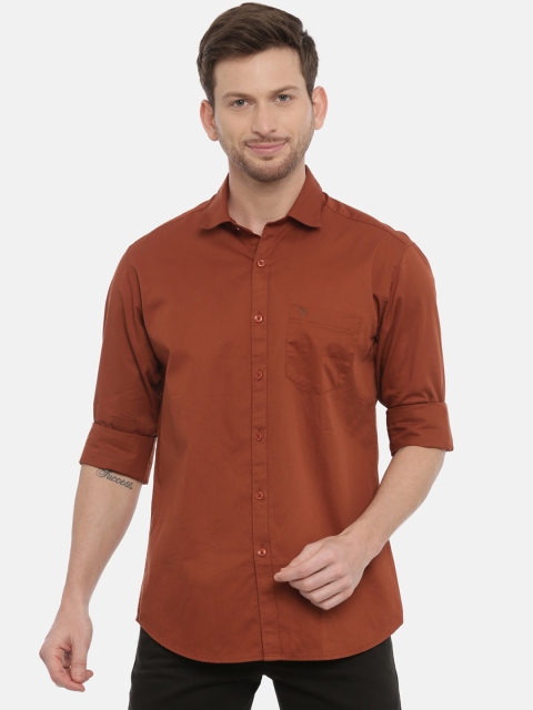 

Classic Polo Men Rust Red Slim Fit Solid Casual Shirt