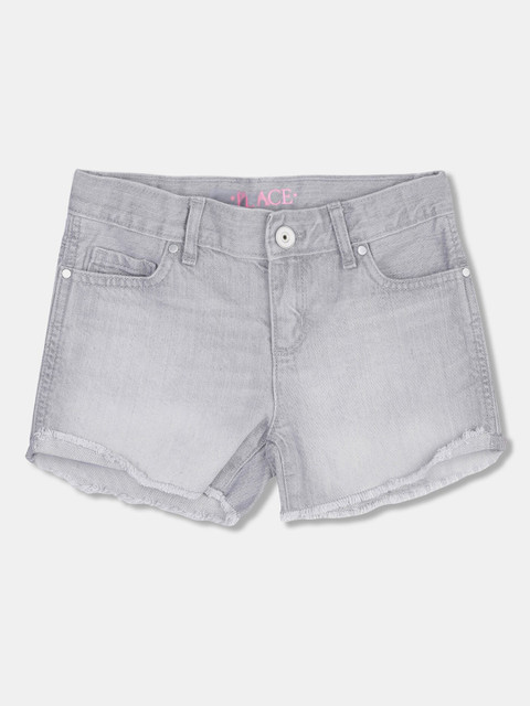 

The Childrens Place Girls Grey Washed Denim Shorts