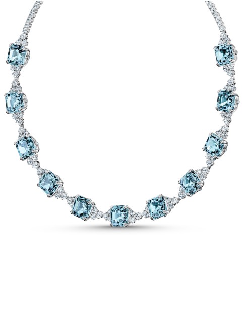 

SWAROVSKI Rhodium-Plated Blue & White Crystal Embellished Necklace