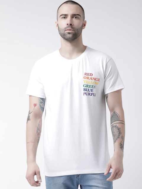 

GRIFFEL Men White & Red Printed Round Neck T-shirt