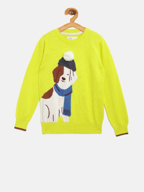 

Cherry Crumble Kids Yellow & White Dog Pattern Pullover