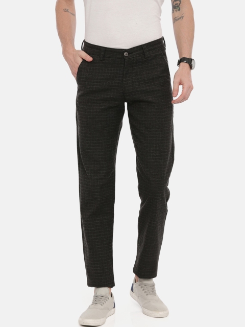 

Classic Polo Men Black Slim Fit Checked Regular Trousers