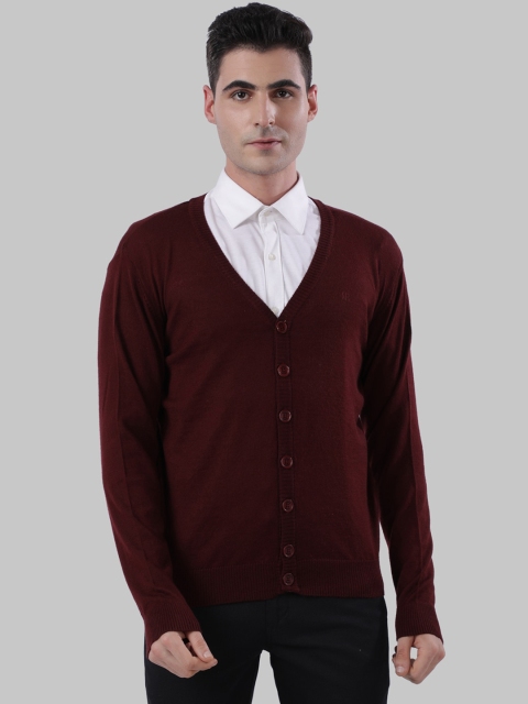 

Raymond Men Maroon Solid Cardigan