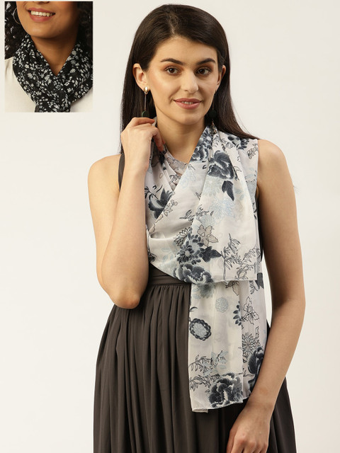 

Trend Arrest Women Pack Of 2 Cream & Black Printed Scarves