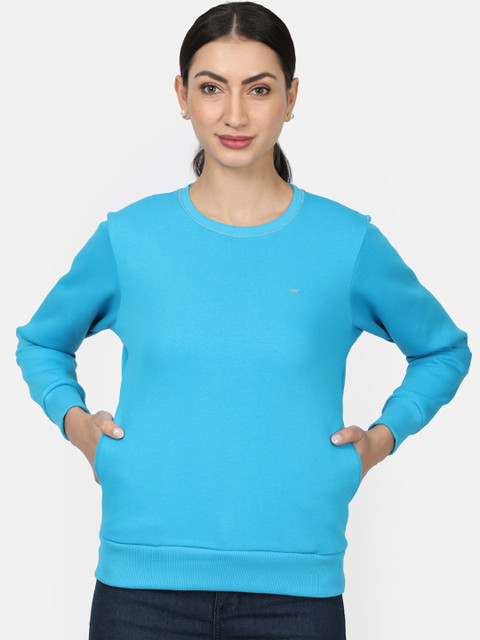 

Monte Carlo Women Blue Solid Sweatshirt