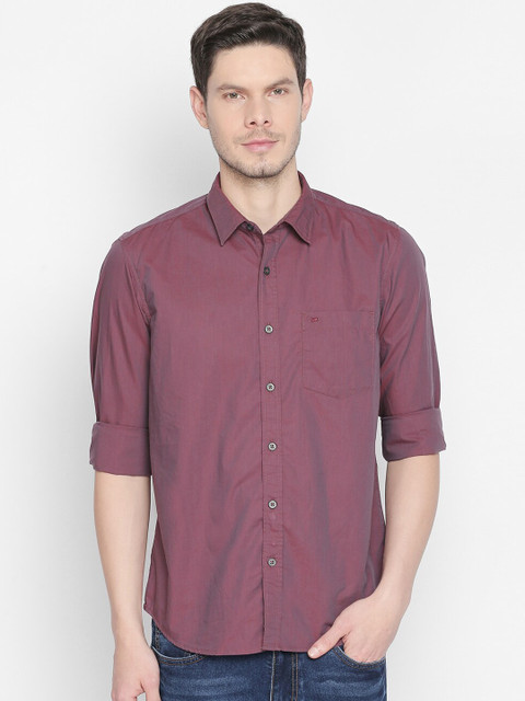 

Basics Men Red Slim Fit Solid Casual Shirt