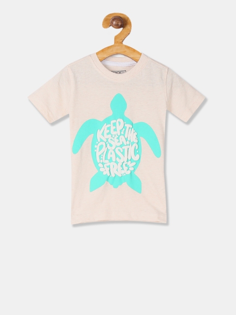 

Cherokee Boys Beige Printed Round Neck T-shirt