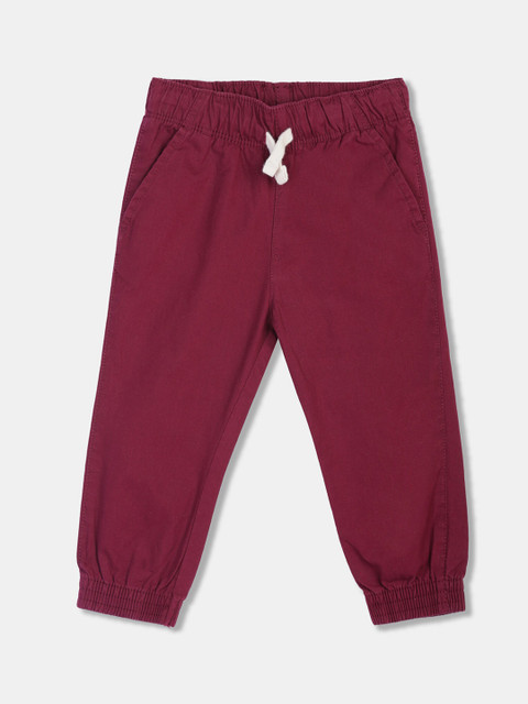

The Childrens Place Boys Maroon Solid Straight-Fit Joggers