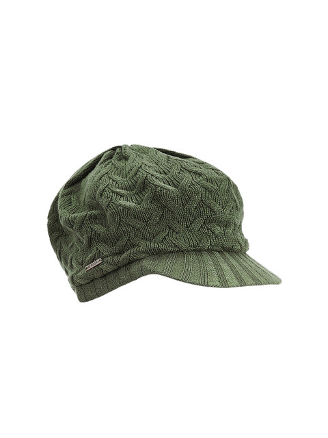 

Kosha Women Olive Green Self-Design Visor Beanie
