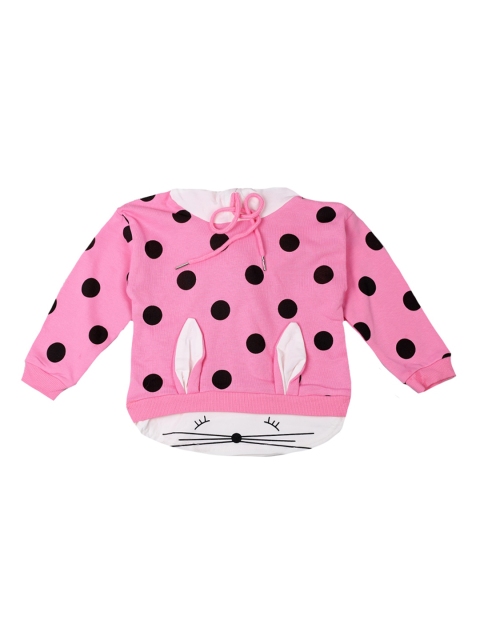 

DOROKIDS Girls Pink & Black Printed Sweatshirt