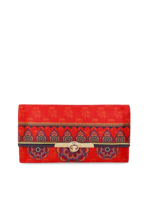 

All Things Sundar Women Red Printed Three Fold Wallet