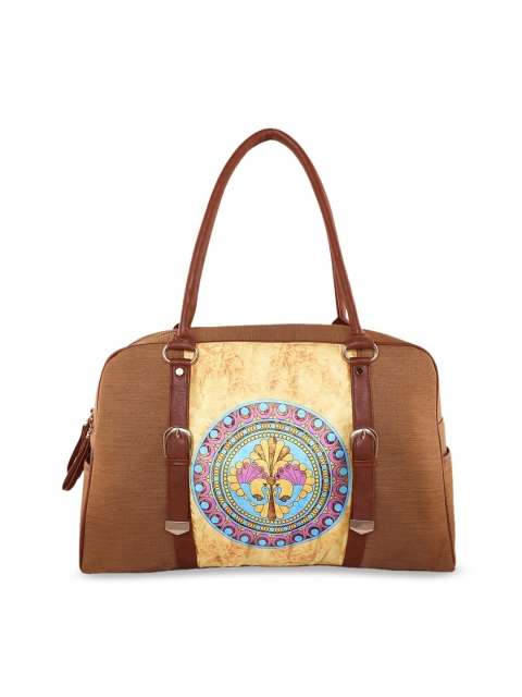 

All Things Sundar Brown & Beige Colourblocked Handheld Bag