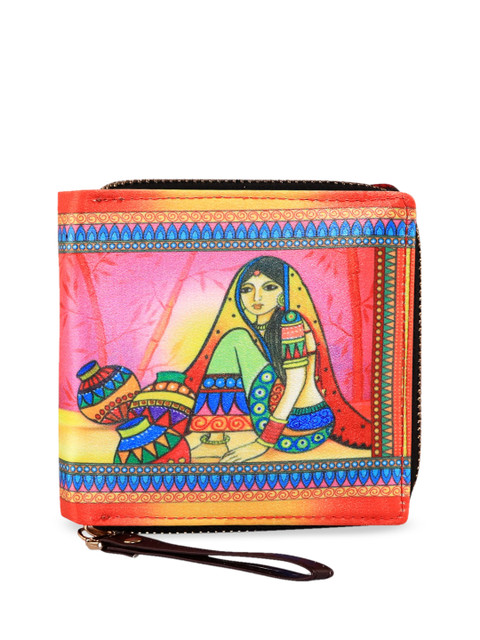 

All Things Sundar Women Multicolored Printed Two Fold Wallet, Multi
