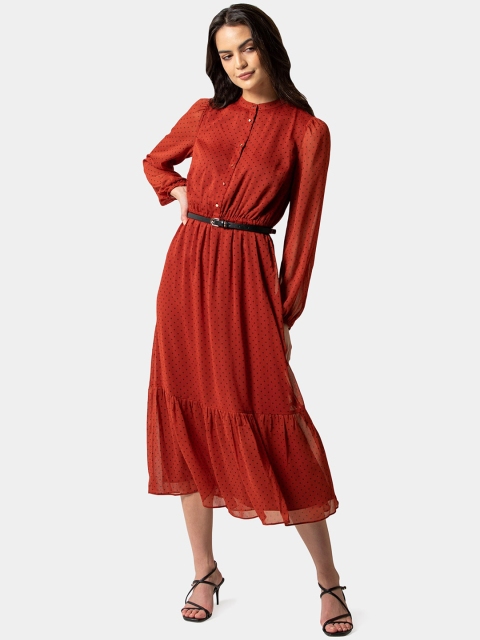 

Forever New Women Red Solid Fit and Flare Dress