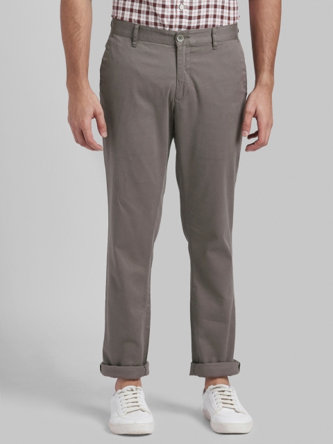 

Parx Men Grey Tapered Fit Solid Regular Trousers