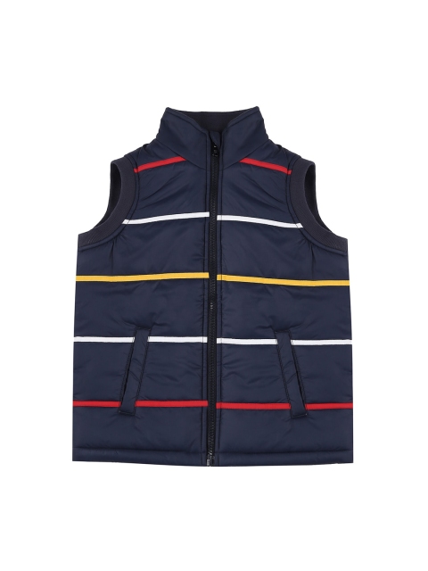 

Pantaloons Junior Boys Navy Blue Striped Sporty Jacket
