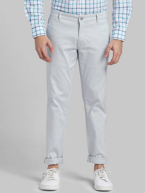 

Parx Men Grey Tapered Fit Solid Regular Trousers