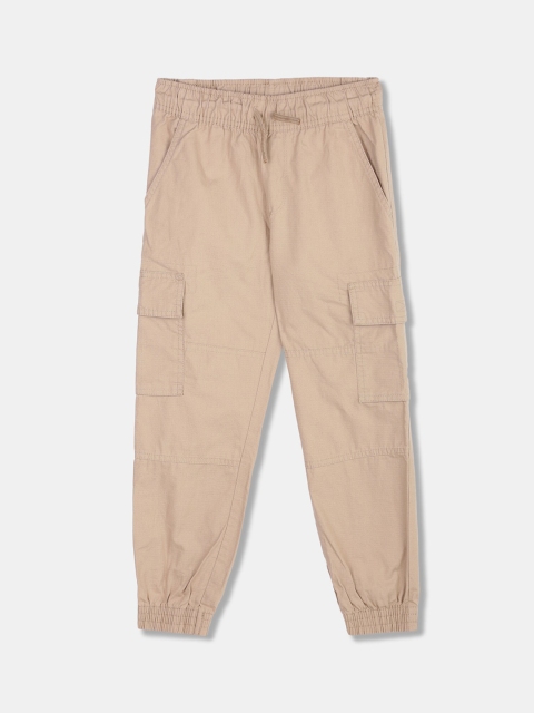 

The Childrens Place Boys Beige Solid Joggers