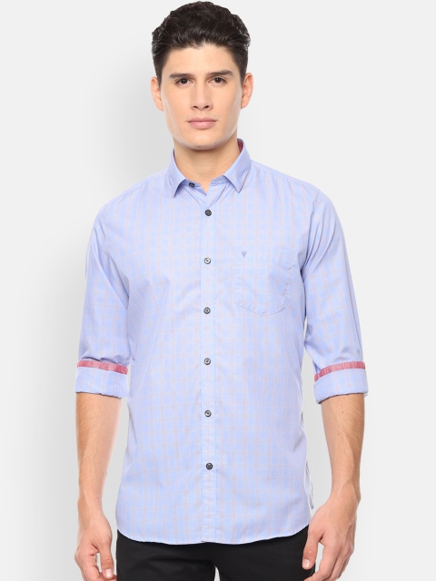

Van Heusen Sport Men Blue Slim Fit Cotton Checked Casual Shirt