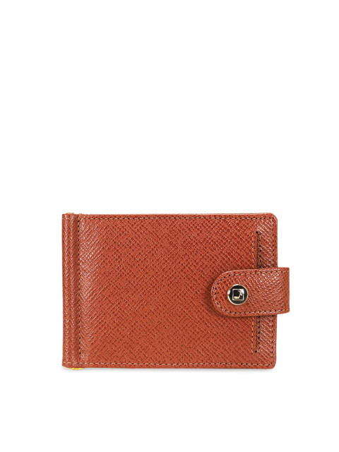 

Da Milano Men Tan Brown Textured Leather Two Fold Wallet