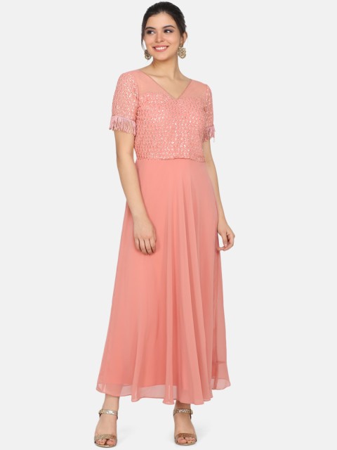 

Eavan Women Pink Embellished Maxi Dress
