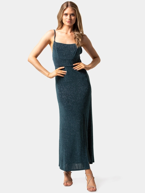 

Forever New Women Teal Solid Maxi Dress