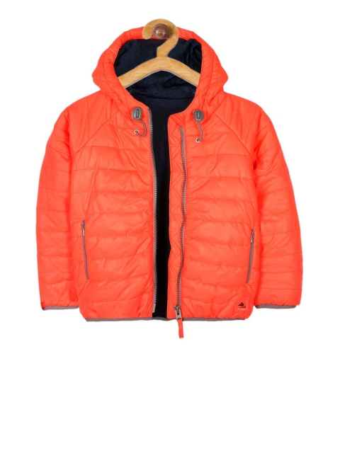 

Cherry Crumble Boys Orange Solid Padded Jacket
