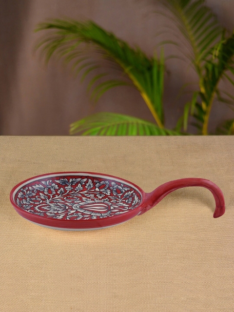

StyleMyWay Red Printed Handmade Pizza Pan With Handle