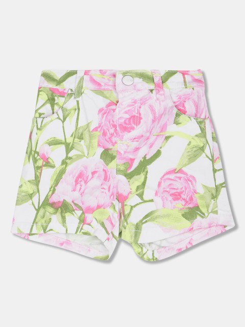 

The Childrens Place Girls White Printed Regular Fit Regular Shorts