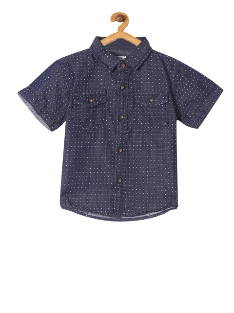 

Donuts Boys Navy Blue Regular Fit Printed Casual Shirt